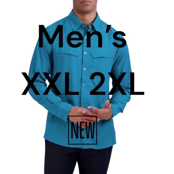 Men's Pacific Trail XXL Button Front Shirt Green Rolled Long / Short Sleeve NWT - Picture 2 of 11